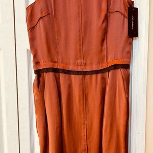 NWT Dolce & Gabbana Rust Silk Dress - Size 10